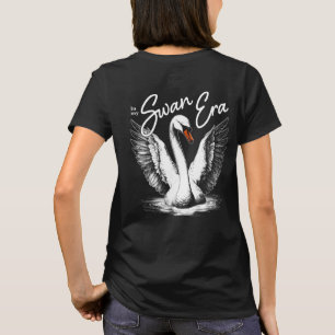 T-shirt Vintage Era Swan Blanc Imprimer avant et arrière