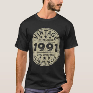 T-shirt Vintage Établi 1991 31E Anniversaire Parti Rétro