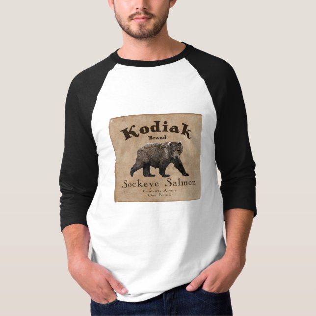 T-shirt Vintage Étiquette Saumon Kodiak (Devant)