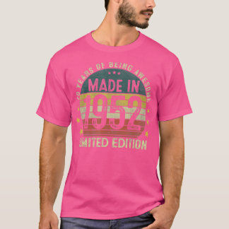 T-shirt Vintage Fabriqué En 1952 70 Ans 70e Anniversaire G