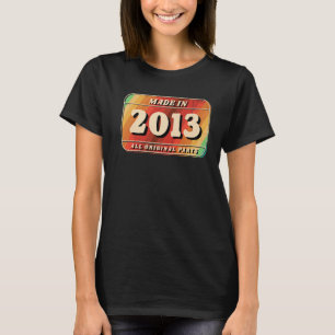 T-shirt Vintage Fabriqué En 2013 Plaque De Licence Pièces
