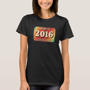T-shirt Vintage Fabriqué En 2016 Plaque De Licence Pièces