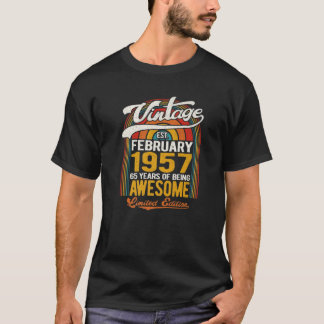T-shirt Vintage Février 1957 Édition Limitée - Retro 65E