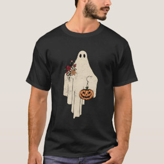 T-shirt Vintage Floral Fantôme mignonne Costume Halloween 