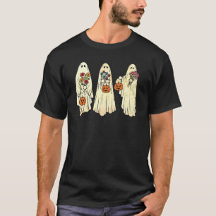 T-shirt Vintage Floral Fantôme mignonne Costume Halloween 