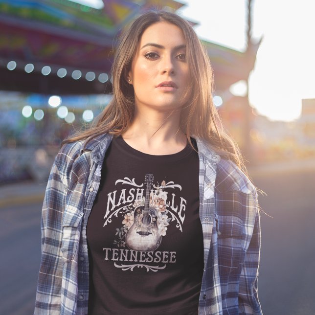 T-shirt vintage Floral Guitar Nashville (Créateur téléchargé)