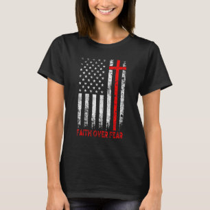 T-shirt Vintage Foi des hommes sur la peur Croix chrétienn
