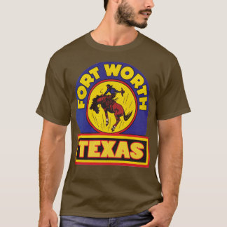 T-shirt Vintage Fort Worth Texas Cowboy Rodeo Voyage Souve