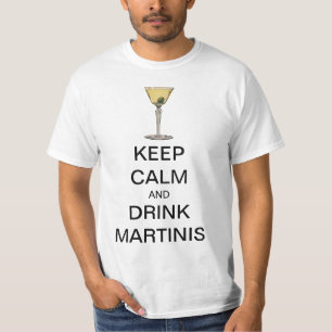 T-shirt Vintage Garder le calme et boire Martinis