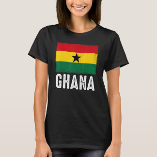 T-shirt Vintage Ghana Drapeau Football Patriotique Fière N