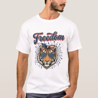 T-shirt vintage gravure Freedom Tiger patriotique_