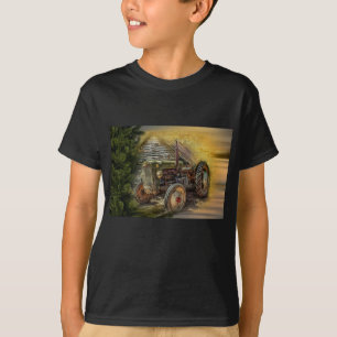 T-shirt Vintage Green Tractor Rustic