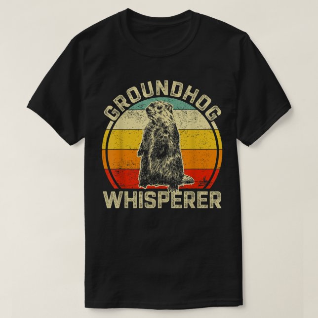T-shirt Vintage Groundhog Whisperer Silhouette (Design devant)