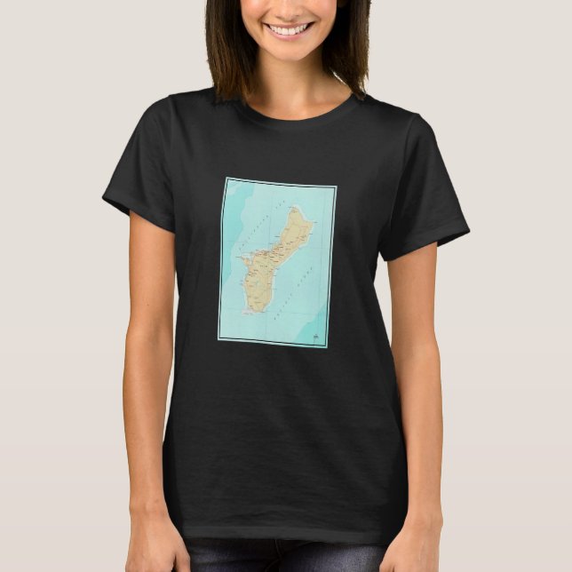 T-shirt Vintage Guam Map  1970  (Devant)