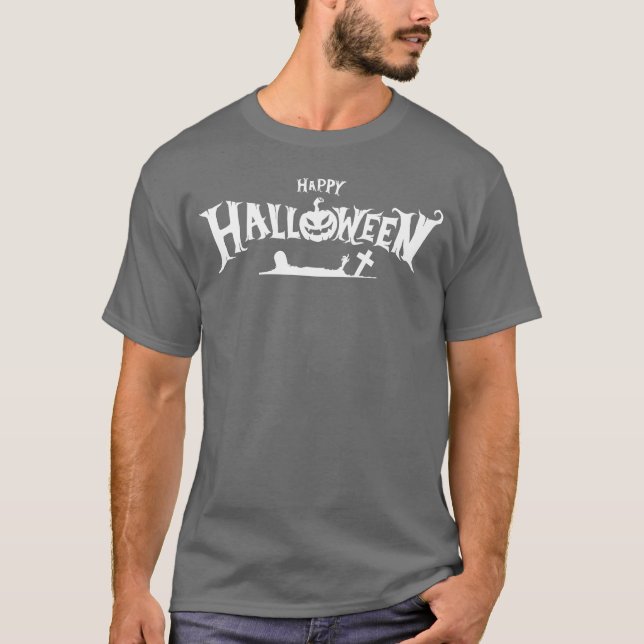 T-shirt Vintage Happy Halloween fille (Devant)