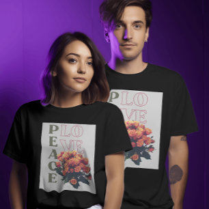 T-shirt Vintage harmonie florale Paix et amour