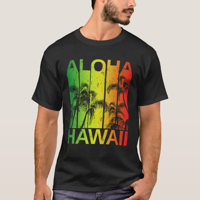 T-shirt Vintage Hawaiian Islands Aloha (Devant)