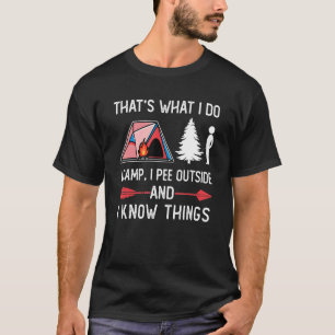 T-shirt Vintage I Pee Extérieur Camping Plaisanterie Rando