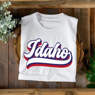T-shirt Vintage Idaho rouge blanc et bleu