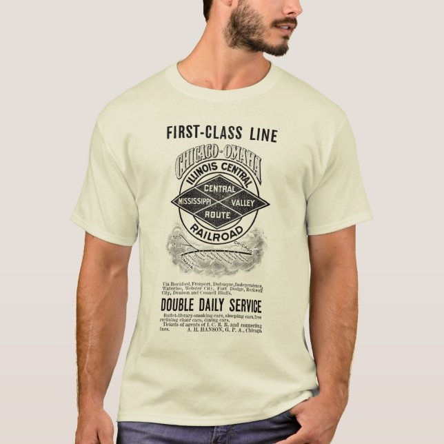 T-shirt Vintage Illinois Central RR (Devant)
