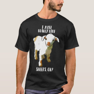 T-shirt Vintage J'Aime Vraiment Les Sheeps OK Animaux Drôl