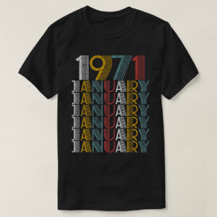 T-shirt Vintage janvier 1971 Cadeaux d'anniversaire Hommes