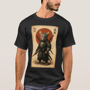 T-shirt Vintage japonais Art Anime Graphisme Samurai Rat W