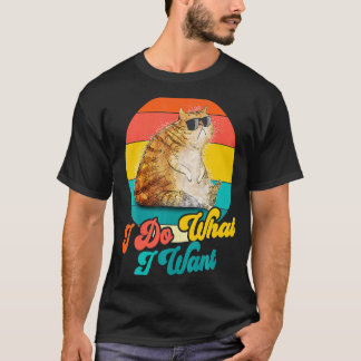 T-shirt Vintage Je Fais Ce Que Je Veux Chat