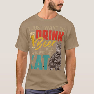 T-shirt Vintage Je Veux Juste Boire De La Bière Et Accroch