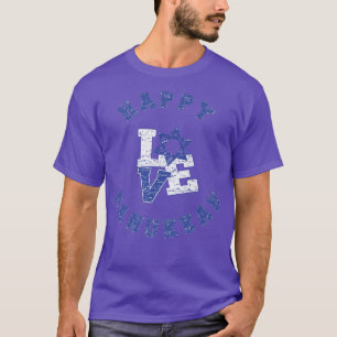 T-shirt Vintage Joyeux Amour Hanoukka, Drapeau israélien