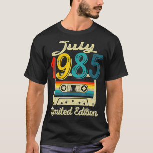 T-shirt Vintage juillet 1985 Bande de cassette 37e anniver