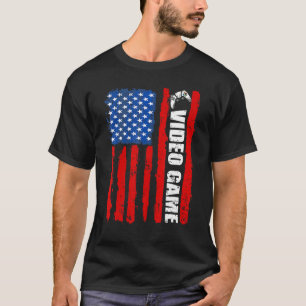 T-shirt Vintage Juillet 4 Us Drapeau Jeu Vidéo Retro Homme