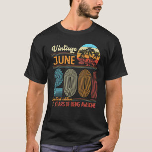 T-shirt Vintage Juin 2001 21 Ans 21e Jour B Décorati