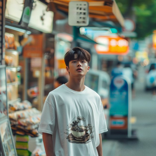 T-shirt vintage La grande vague de café (Créateur téléchargé)