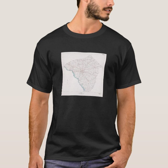 T-shirt Vintage Lancaster County PA Map 1981 (Devant)