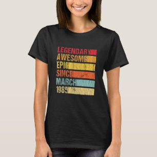 T-shirt Vintage légendaire épique stupéfiant depuis mars 1