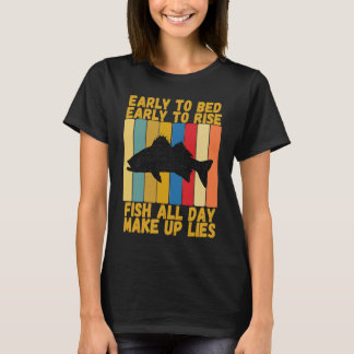 T-shirt Vintage Lit Tôt Lever Funky Striper Fishi