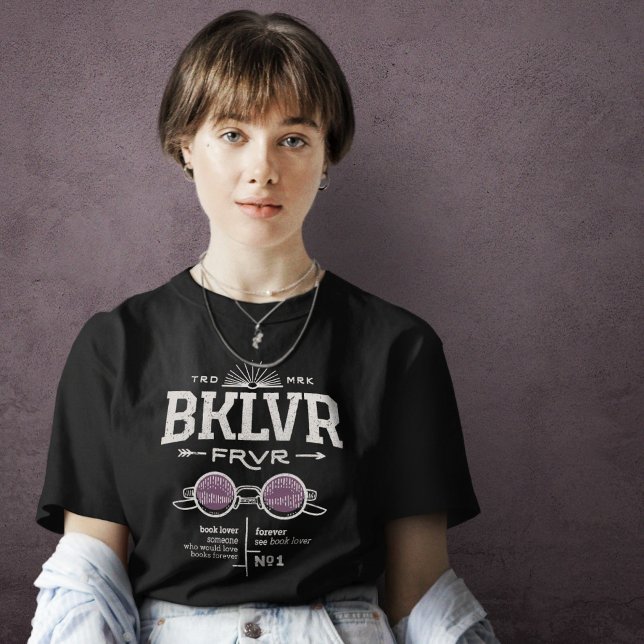 T-shirt Vintage livre Lover BKLVR (Book Lover Forever BKLVR FRVR Vintage T-shirt)