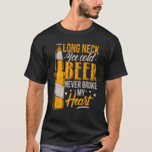T-shirt Vintage Long Cou Glace Froid Bière Ne Jamais Broyé