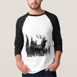 T-shirt Vintage look Stade en noir et blanc, Animal de cer