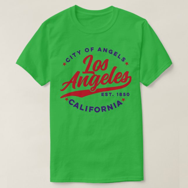 T-shirt Vintage Los Angeles City Angels California Red (Design devant)