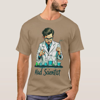 T-shirt Vintage Mad Scientist Art.