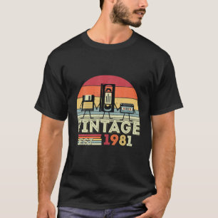 T-shirt Vintage Mai 1981 40E Anniversaire 40 Ans Décora