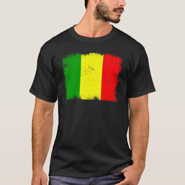 T-shirt Vintage Mali Flag Malian Independence Day (Devant)