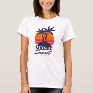 T-shirt Vintage Malibu Sunset Retro