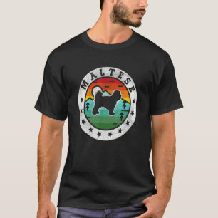 T-shirt Vintage Maltais Retro Chien Papa