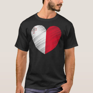 T-shirt Vintage Malte Maltese Drapeau Fierté Soutien Malta