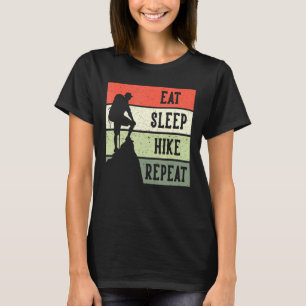 T-shirt Vintage Manger Sleep Hike Répéter Randonnée Hiker