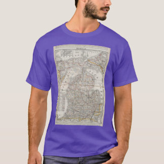 T-shirt Vintage Map of Michigan 1901 3 Oversized