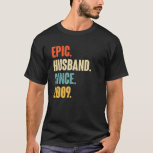 T-shirt Vintage mari épique depuis 2009 13ème Mariage Aniv
